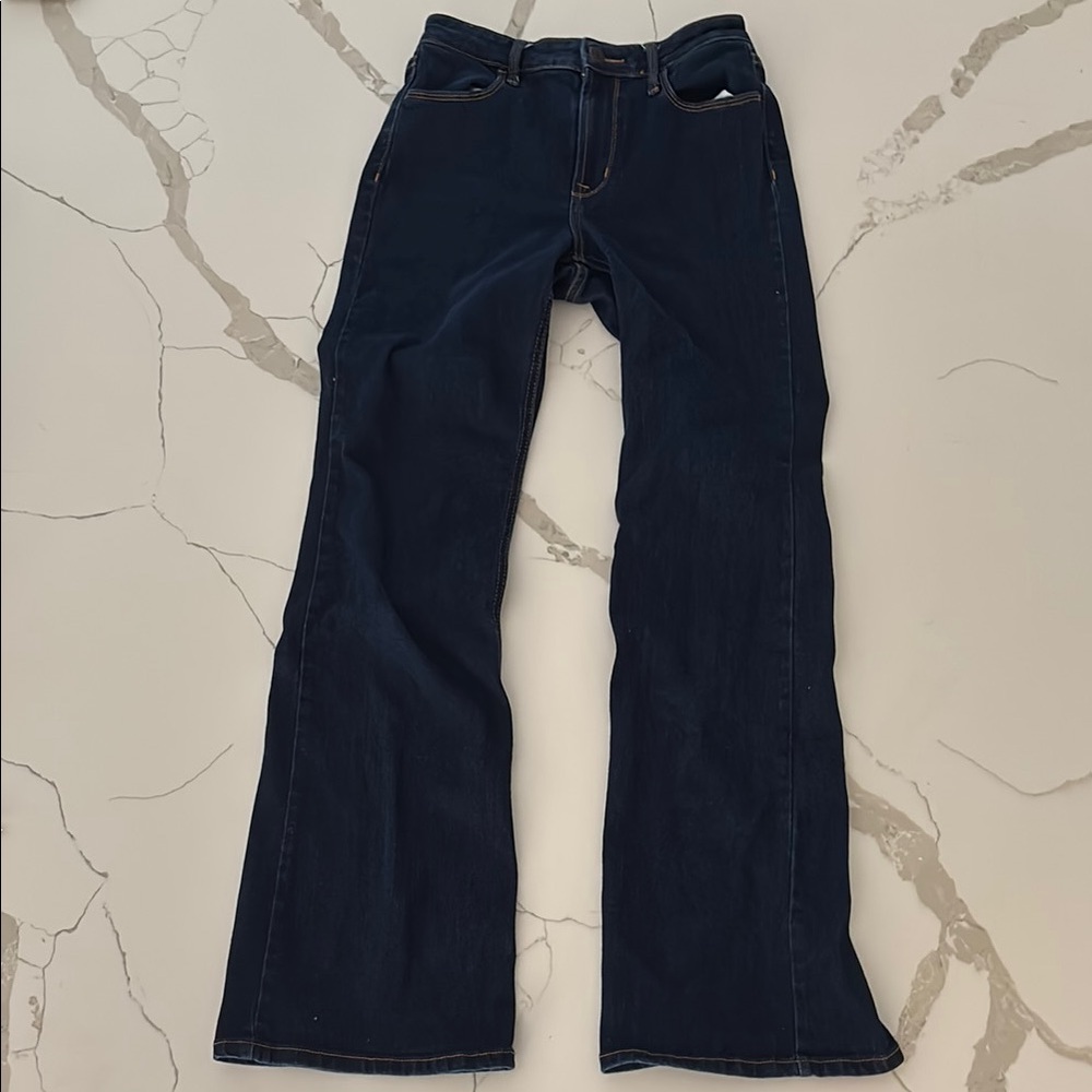 Dark Wash High Rise Flared Jeans